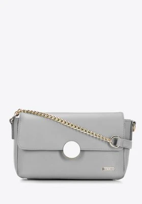 Damska listonoszka z ekoskóry z okrągłą klamrą szara Wittchen