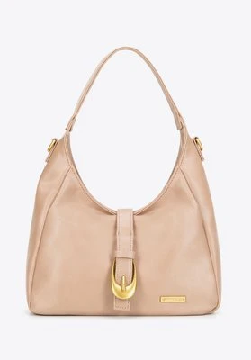 Damska listonoszka z ekoskóry z podwójnym zapięciem beżowa Wittchen