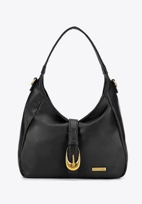 Damska listonoszka z ekoskóry z podwójnym zapięciem czarna Wittchen