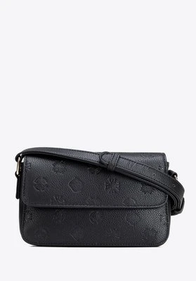 Damska listonoszka z ekoskóry z tłoczoną sygnaturą mała czarna Wittchen