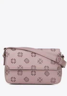 Damska listonoszka z ekoskóry z tłoczoną sygnaturą mała zgaszony róż Wittchen