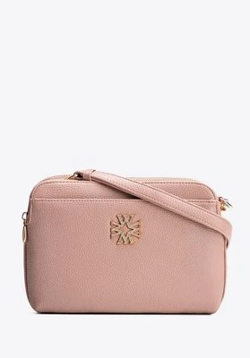 Damska listonoszka z imitacji skóry trójkomorowa różowa Wittchen