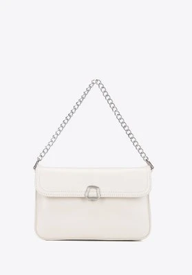 Damska listonoszka z imitacji skóry z łańcuszkiem kremowa Wittchen
