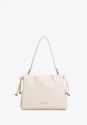 Damska listonoszka z imitacji skóry z troczkami kremowa Wittchen