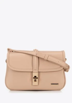 Damska listonoszka z klamrą mała beżowa Wittchen