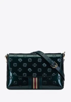 Damska listonoszka z lakierowanej skóry z monogramem i tasiemką Wittchen