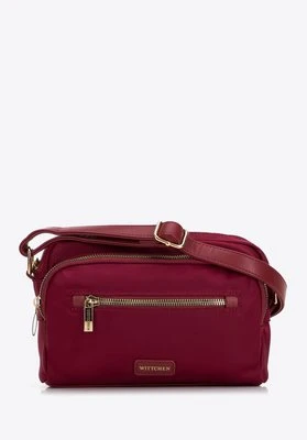 Damska listonoszka z nylonu ze wstawkami z ekoskóry bordowa Wittchen