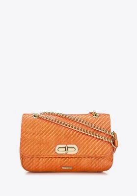 Damska listonoszka z plecionki na łańcuszku pomarańczowa Wittchen