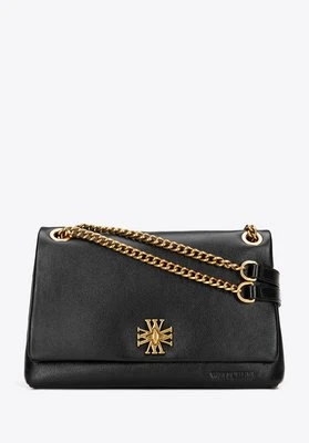 Damska listonoszka ze skóry naturalnej na łańcuszku czarno - złota Wittchen