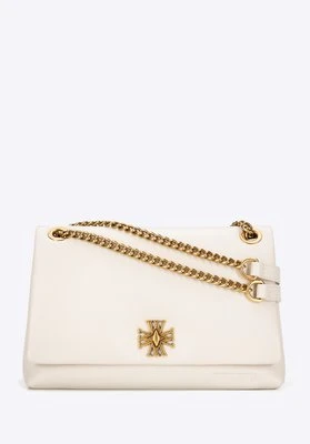 Damska listonoszka ze skóry naturalnej na łańcuszku kremowa Wittchen