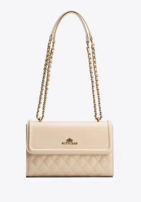 Damska listonoszka ze skóry naturalnej w pikowanie beżowa Wittchen