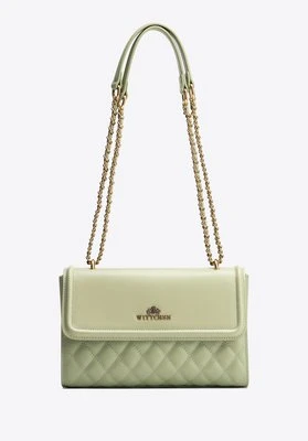 Damska listonoszka ze skóry naturalnej w pikowanie pistacjowa Wittchen