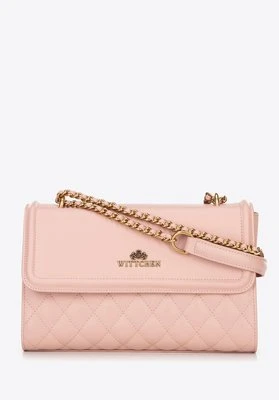 Damska listonoszka ze skóry naturalnej w pikowanie różowa Wittchen