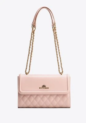 Damska listonoszka ze skóry naturalnej w pikowanie różowa Wittchen