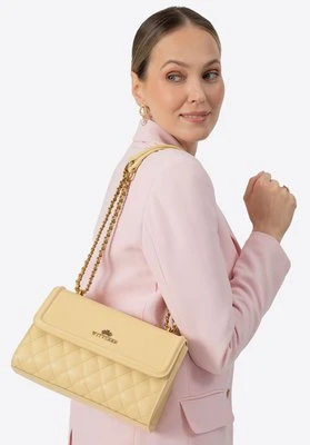 Damska listonoszka ze skóry naturalnej w pikowanie żółta Wittchen