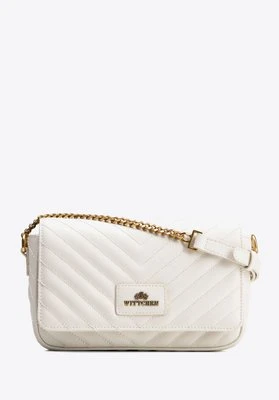 Damska listonoszka ze skóry naturalnej z przeszyciami kremowa Wittchen