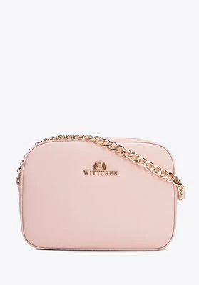 Damska listonoszka ze skóry saffiano pudełkowa pudrowy róż Wittchen