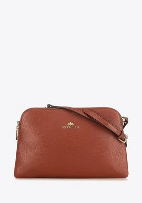 Damska listonoszka ze skóry trapezowa mała brązowa Wittchen