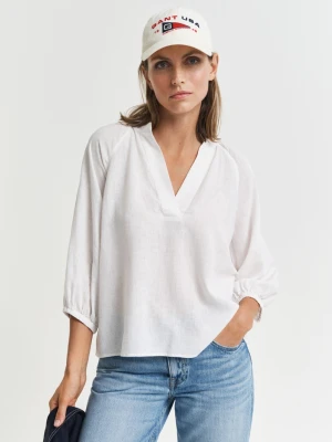 Damska lniana bluzka z krótkim rękawem GANT