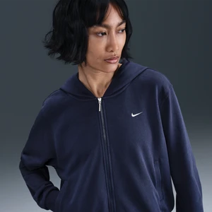 Damska luźna bluza z dzianiny dresowej z kapturem i zamkiem na całej długości Nike Sportswear Chill Terry - Niebieski