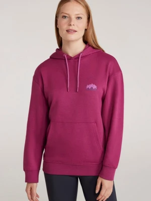 Damska luźna bluza z kapturem i górskim nadrukiem - Pink Mountain Warehouse