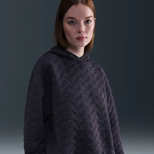 Damska luźna bluza z kapturem z żakardu Nike Sportswear Phoenix Fleece - Fiolet