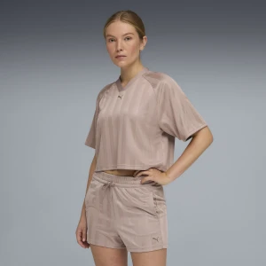 Damska luźna koszulka treningowa PUMA League, Odzież, Beżowy,