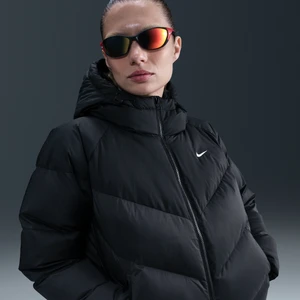Damska luźna kurtka puchowa z kapturem Storm-FIT Nike Windpuffer - Czerń