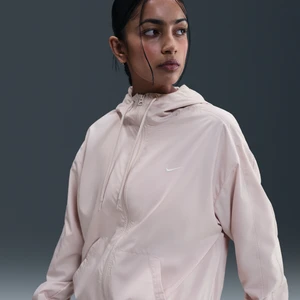 Damska luźna kurtka z kapturem i ochroną przed promieniowaniem UV Nike Sportswear Classic Wovens - Różowy