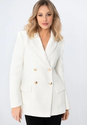 Damska marynarka z tkaniny boucle biała Wittchen