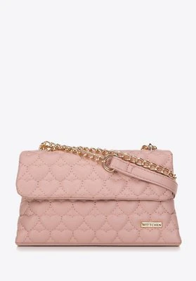 Damska minitorebka pikowana w serca różowa Wittchen