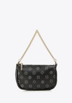 Damska minitorebka ze skóry w monogram na łańcuszku czarna Wittchen