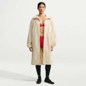 Damska parka z kapturem NikeSKIMS Crunchy Nylon - Biel