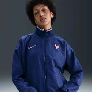 Damska piłkarska kurtka przedmeczowa Nike Dri-FIT FFF Strike - Niebieski