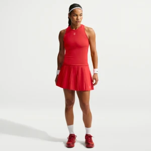 Damska plisowana spódnica tenisowa Dri-FIT NikeCourt Advantage - Czerwony