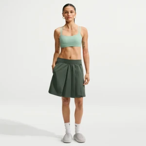 Damska plisowana spódnica z wysokim stanem z ochroną przed promieniowaniem UV Dri-FIT Nike 24.7 PerfectStretch - Zieleń