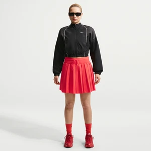 Damska plisowana spódnica ze średnim stanem Nike - Czerwony