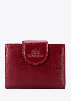 Damska portmonetka skórzana z zapięciem na napę czerwona Wittchen