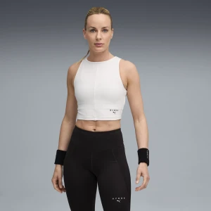 Damska prążkowana koszulka na ramiączkach PUMA x HYROX o skróconym kroju, Odzież, Biały,