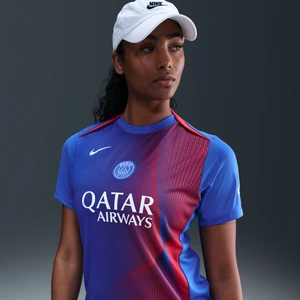 Damska przedmeczowa koszulka piłkarska Nike Dri-FIT Total 90 Paris Saint-Germain Academy Pro (wersja trzecia) - Niebieski