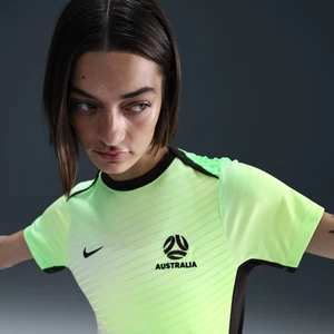 Damska przedmeczowa koszulka piłkarska z krótkim rękawem Nike Dri-FIT Australia Academy Pro - Zieleń