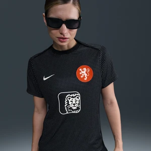 Damska przedmeczowa koszulka piłkarska z krótkim rękawem Nike Dri-FIT Holandia Academy Pro - Czerń