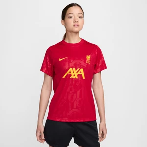 Damska przedmeczowa koszulka piłkarska z krótkim rękawem Nike Dri-FIT Liverpool F.C. Academy Pro - Czerwony