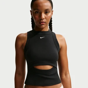 Damska przylegająca koszulka bez rękawów Nike Chill Knit - Czerń