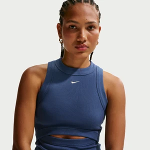 Damska przylegająca koszulka bez rękawów Nike Chill Knit - Niebieski