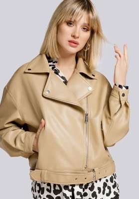 Damska ramoneska oversize z paskiem beżowa Wittchen