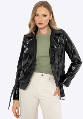 Damska ramoneska z nitami czarno - grafitowa Wittchen