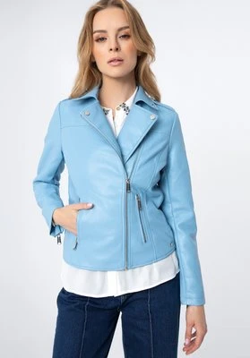 Damska ramoneska z pagonami jasny niebieska Wittchen