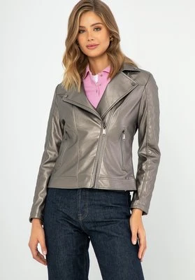 Damska ramoneska ze skóry ekologicznej metaliczny brąz Wittchen