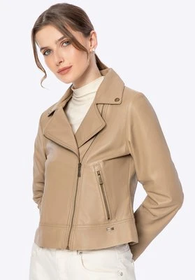 Damska ramoneska ze skóry naturalnej beżowa Wittchen